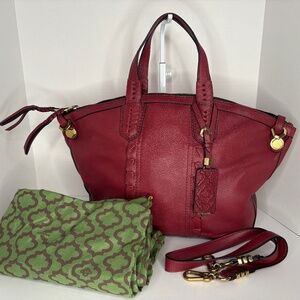 NWT orYANY Burgundy Cassie Leather Satchel
